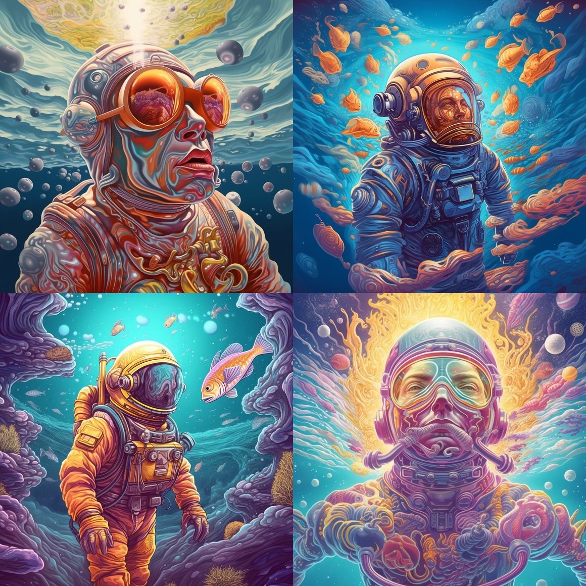 Submerged Astronaut: A Surreal Digital Dream