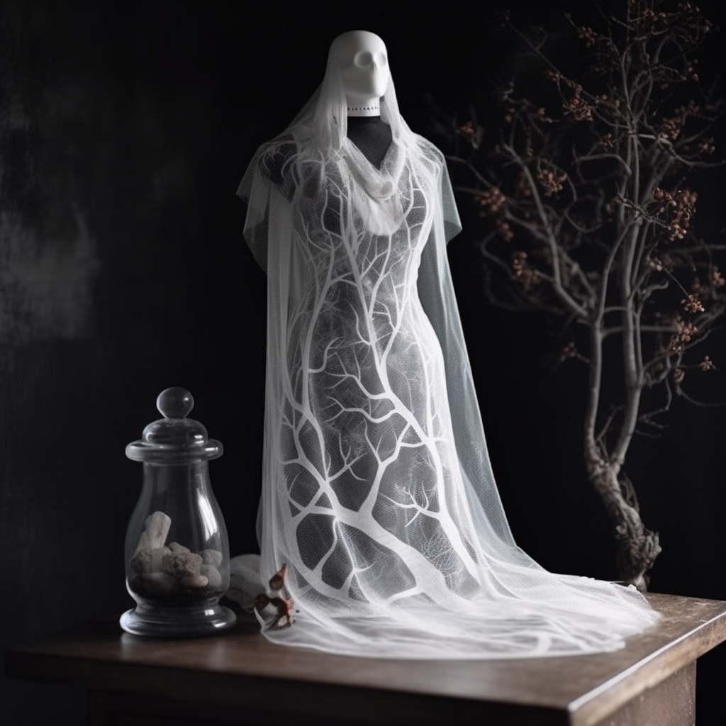 Haunted Elegance: Ghost Witch Dress Design Stage 5
