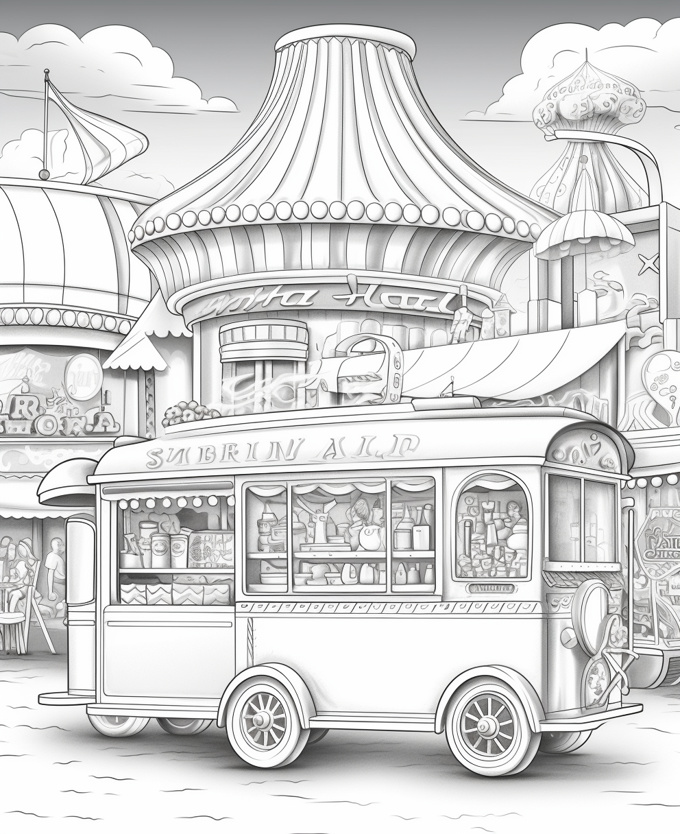 Circus Car Adventure: Kids' Coloring Page