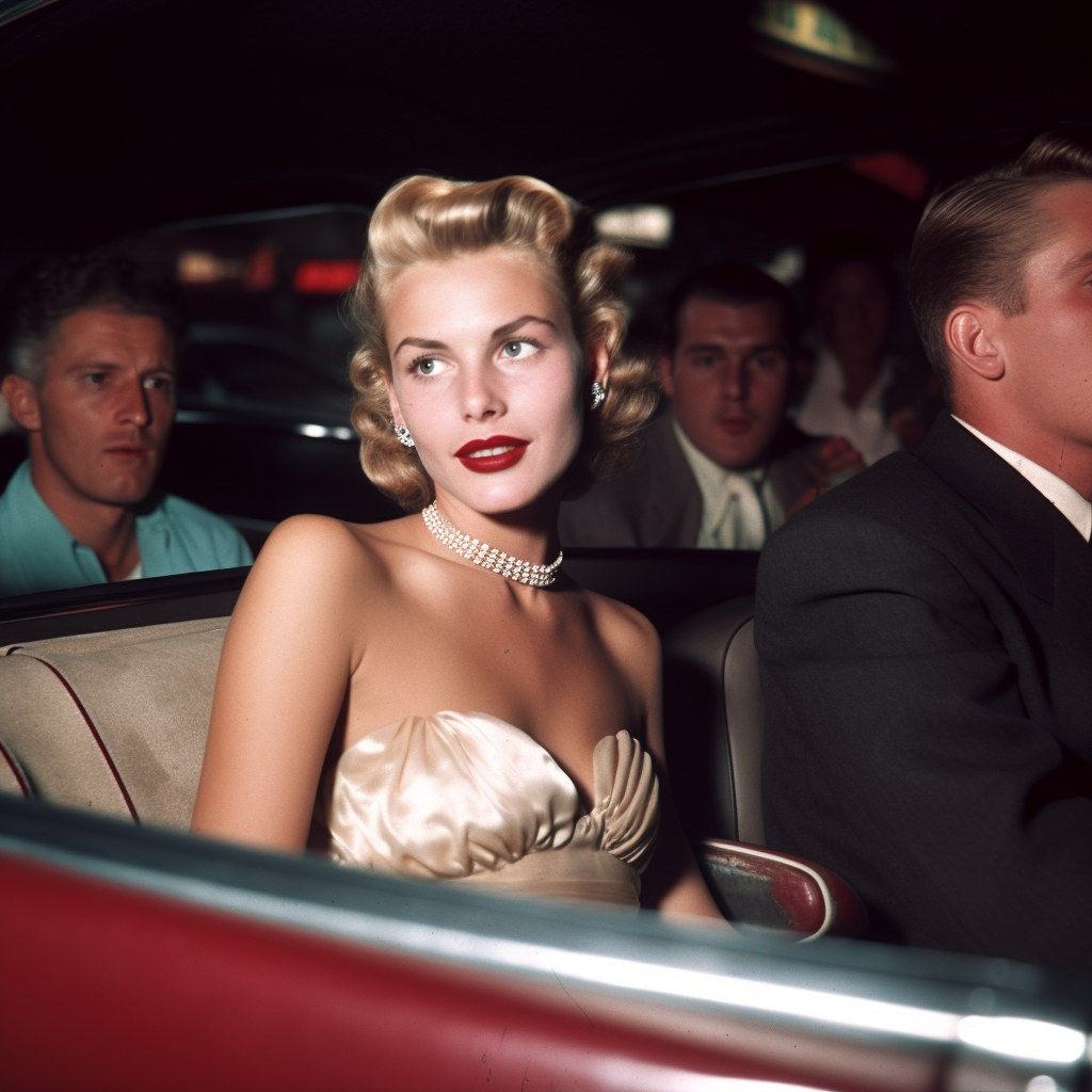 Starlet's Spotlight: A 35mm Glimpse into a 1950s Premiere