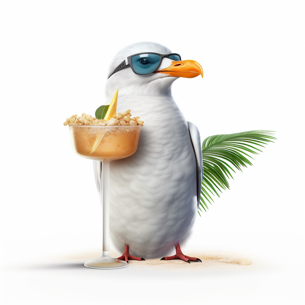 Chilled Seagull: A Tropical Interlude in 8K