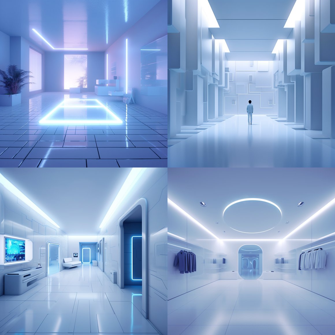 Sublime Spectral Space: Futurist Minimalism in Mid-Journey
