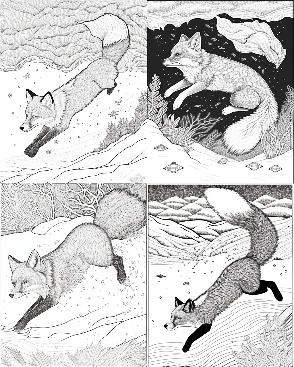 Mid-Way Arctic Adventure: Adult Coloring Book Page