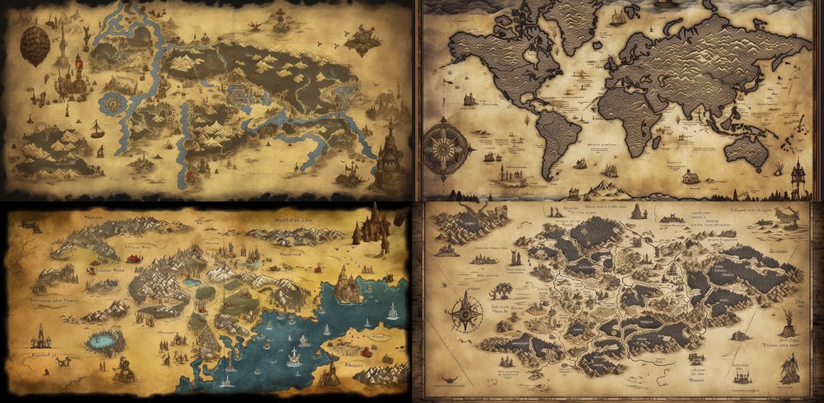 Medieval Fantasy World Map Design for Diablo III Inspired Game