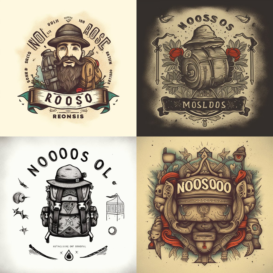 Hand-drawn Adventure-Themed Logo Design for 'Nosso Rolê' YouTube Channel