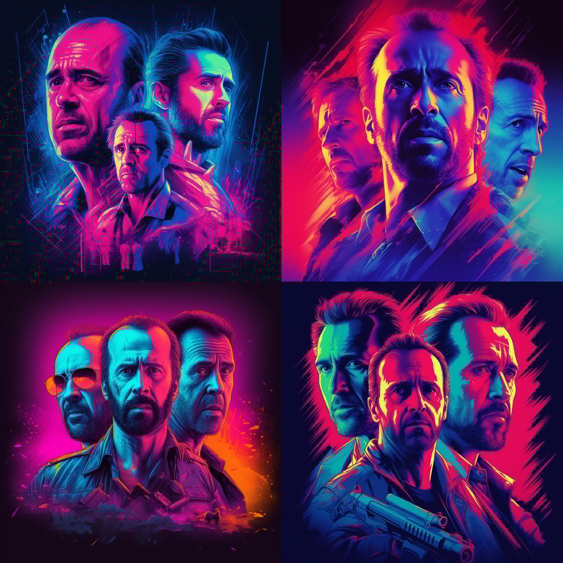 Neon Nostalgia: Action Movie Classics Poster