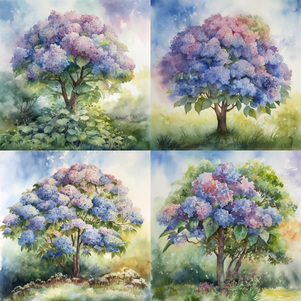 Sun-kissed Hydrangea: A Watercolor Journey, Verse 5