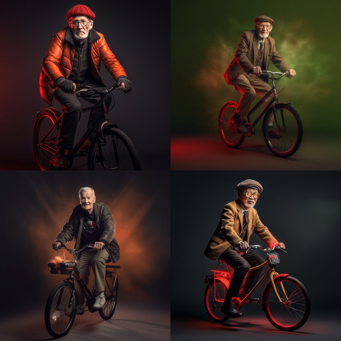 Midlife Adventure: Senior Bicyclist in Studio