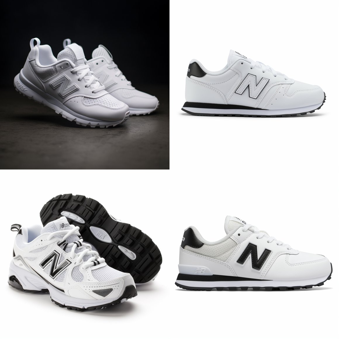 Detailed and Shadowless Rendering of Kids' White New Balance Shoes