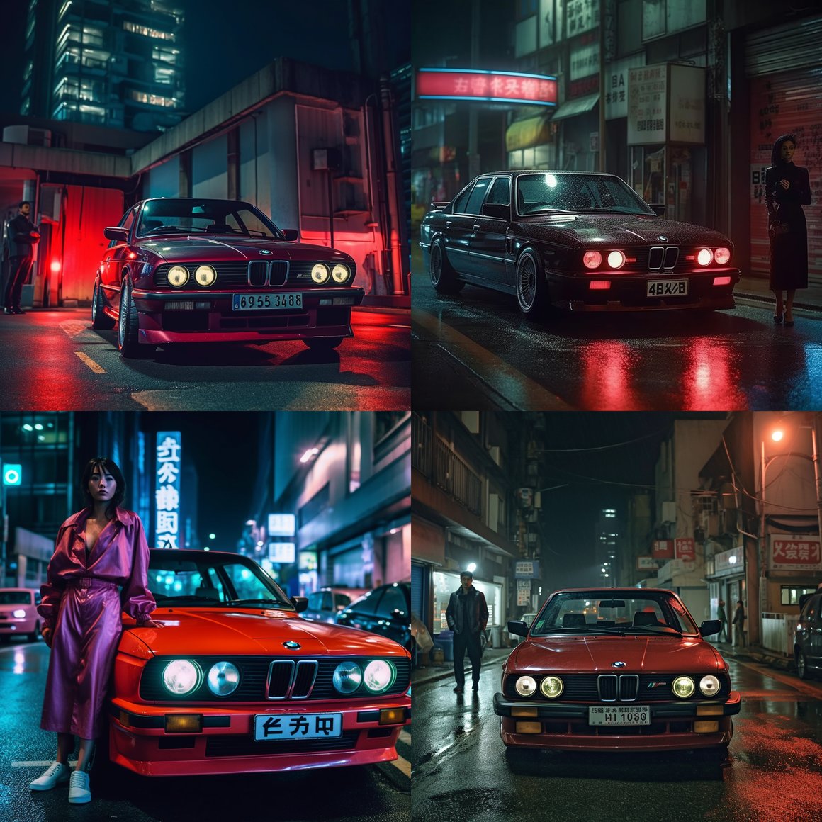 Retro Ride: An 80's BMW M5 Photoshoot in Neo Tokyo