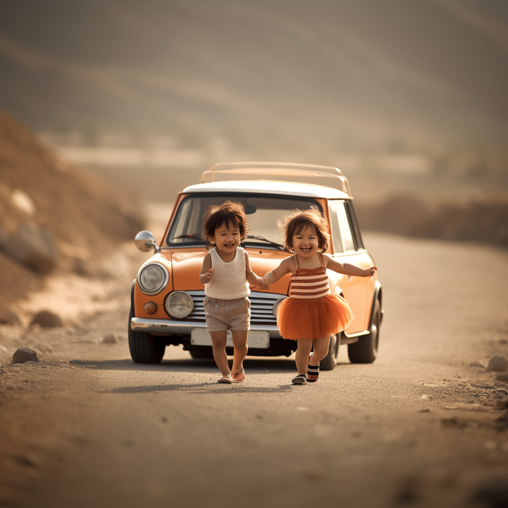 Sun-Soaked Road Trip: Twins' Chibi Adventure