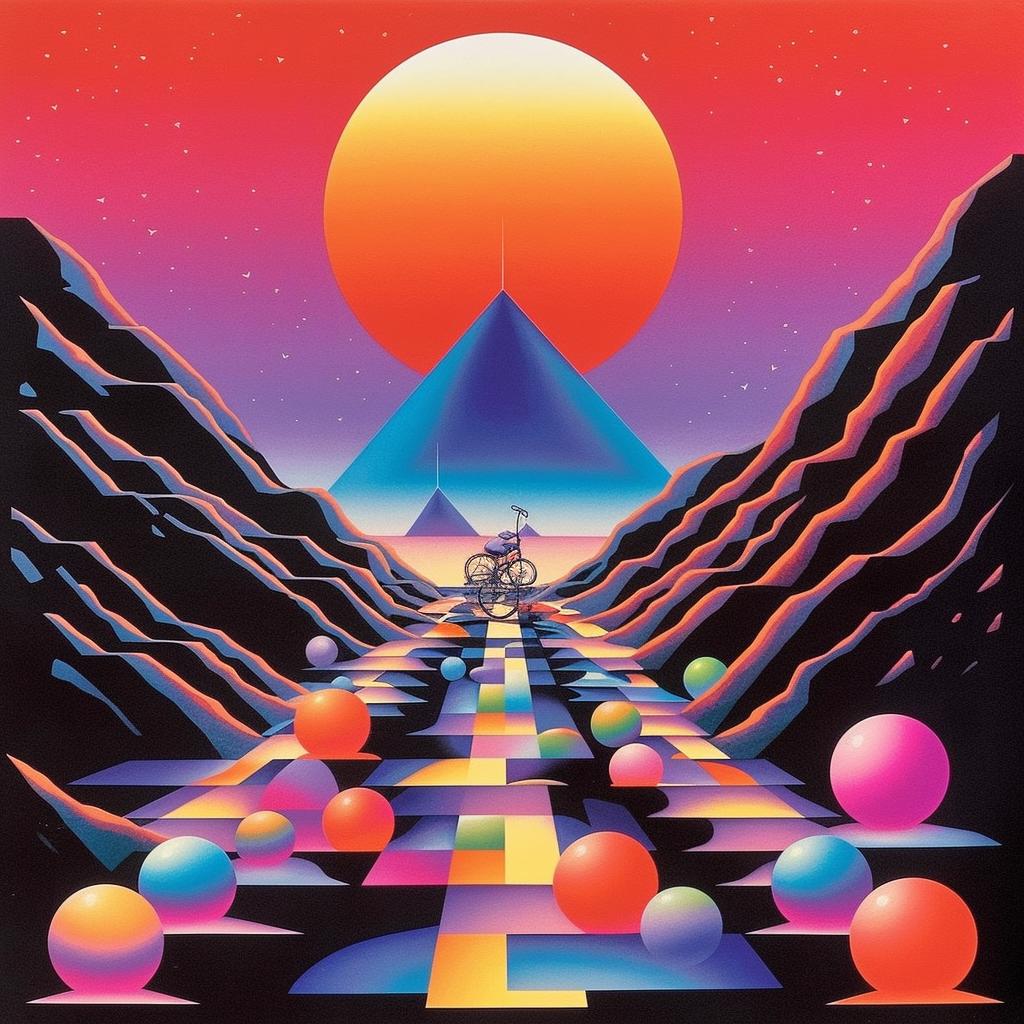 Retro Futura: 80's Inspired Cycling Journey Poster