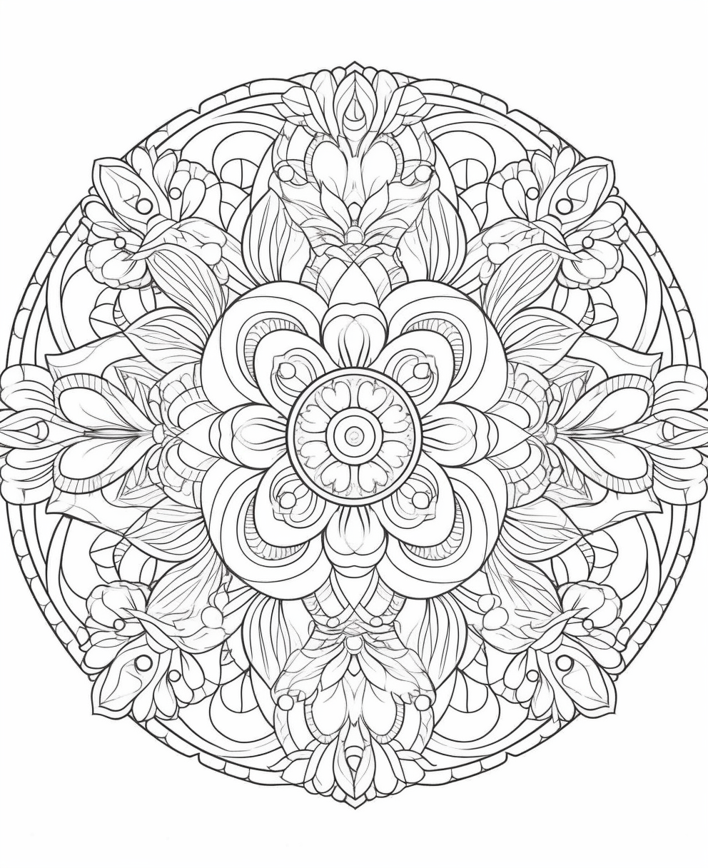 Mid-Trip Mandala Coloring Page for Kids