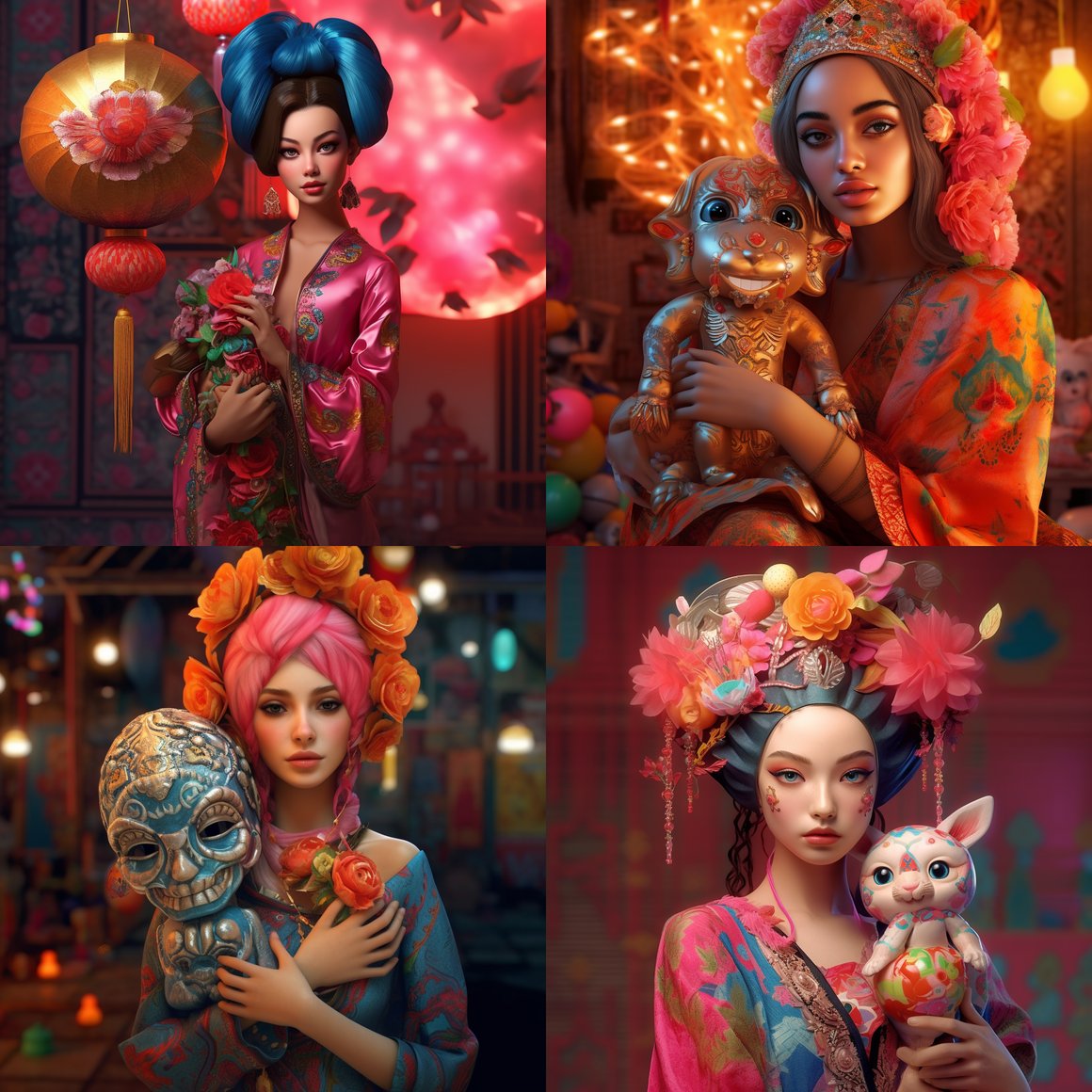 A Surrealistic Journey through Indonesian Flowerpunk Fashion v 5.1