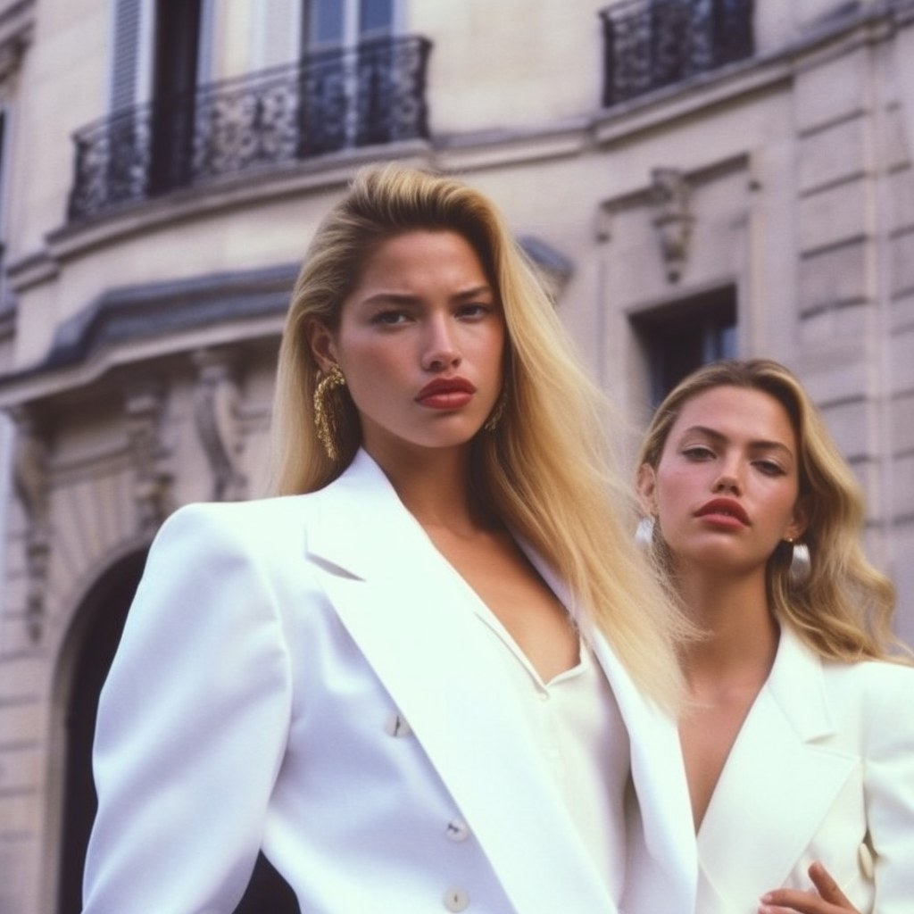 Golden Glamour: Adriana Lima and Doutzen Kroes in 90s Paris