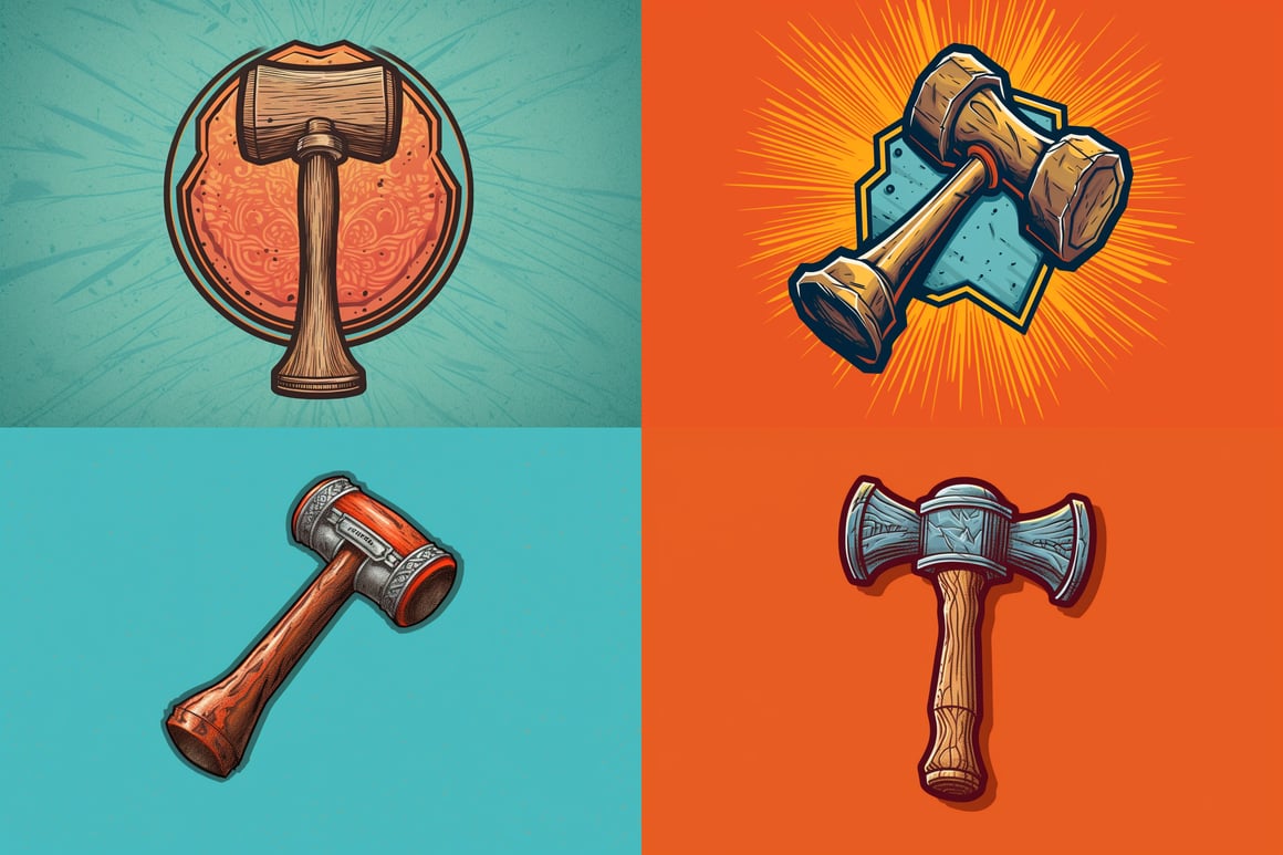 Retro Sledgehammer Emblem Midway Design