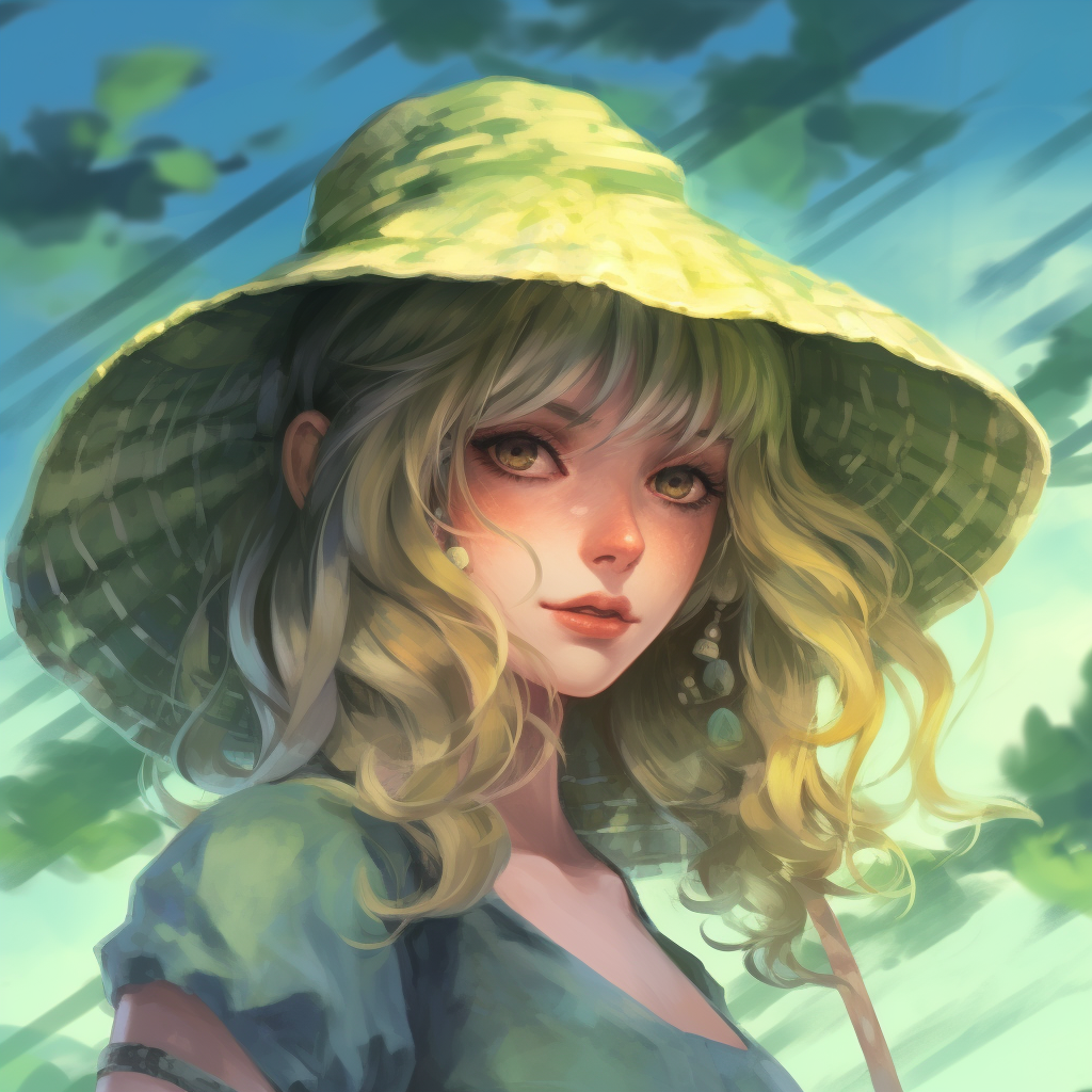 Detailed Journey of Anime Character Shiguro Jozo in Vibrant Aquamarine and Pastel Yellow Artistry