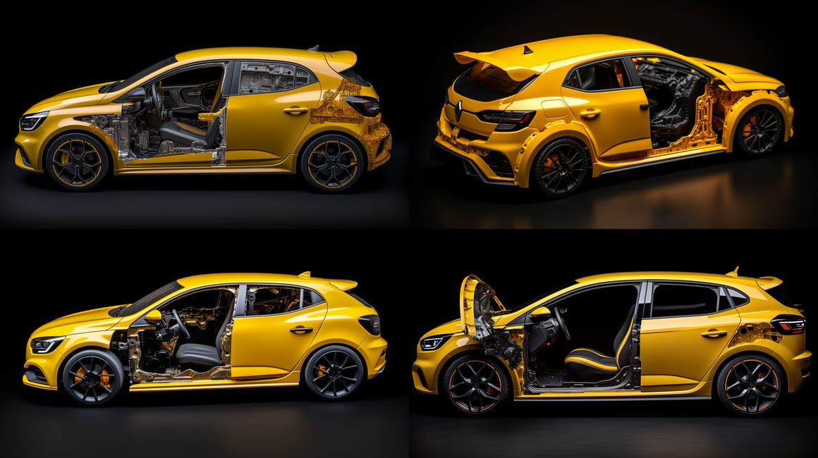 Detailed Cutaway View of Renault Megane RS in Mid-Journey
