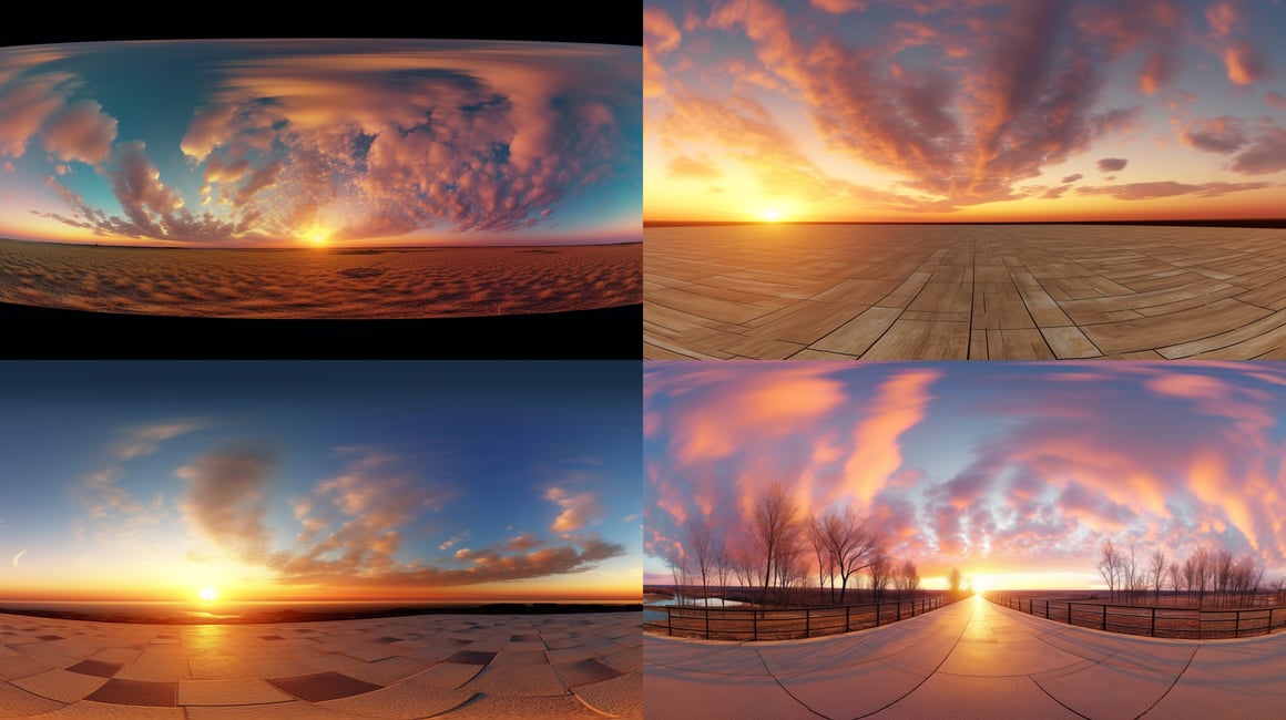 8K HDRI Equirectangular Sunset Sky Texture Mid-Journey