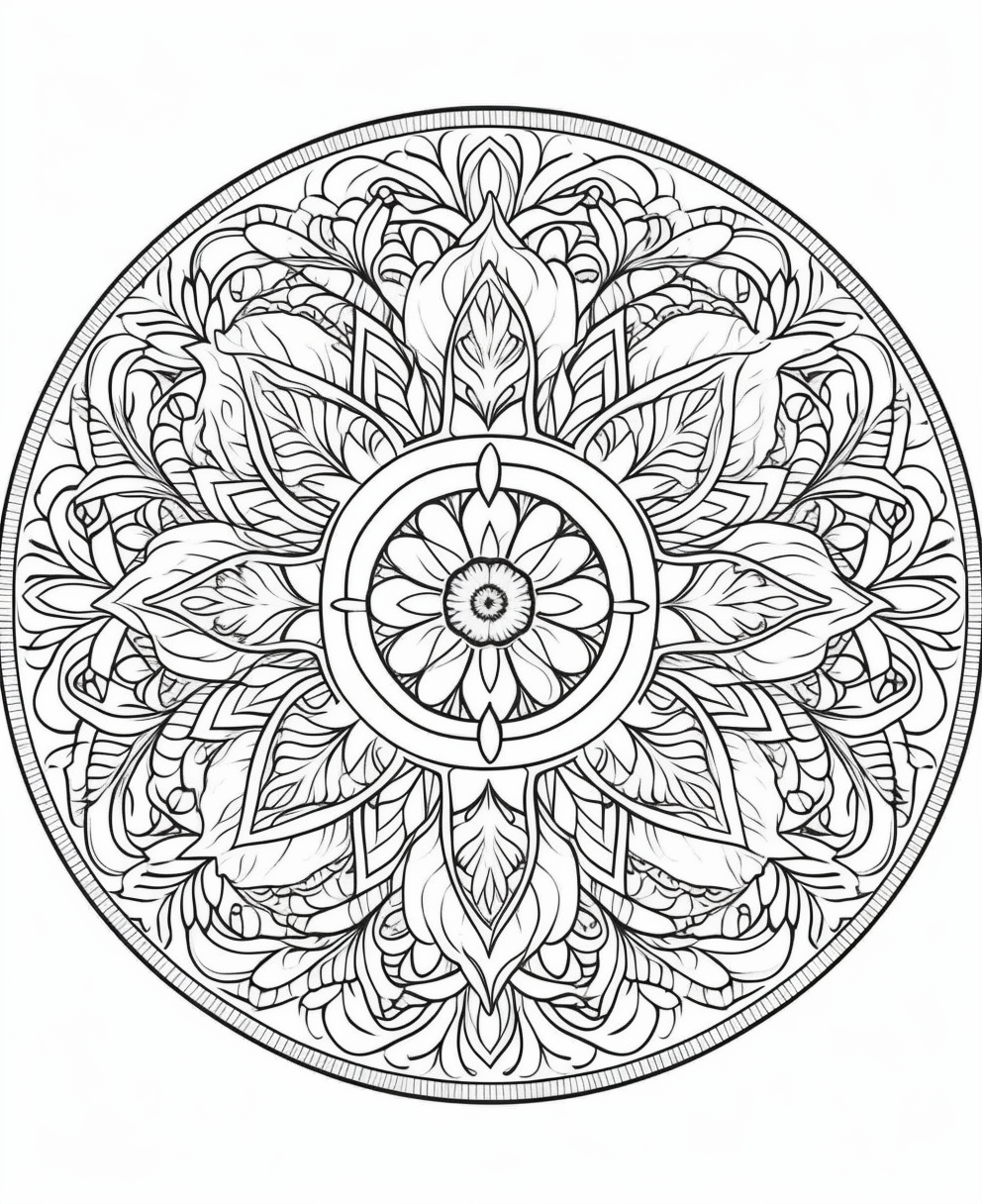Mid-Trip Mandala Coloring Page for Kids