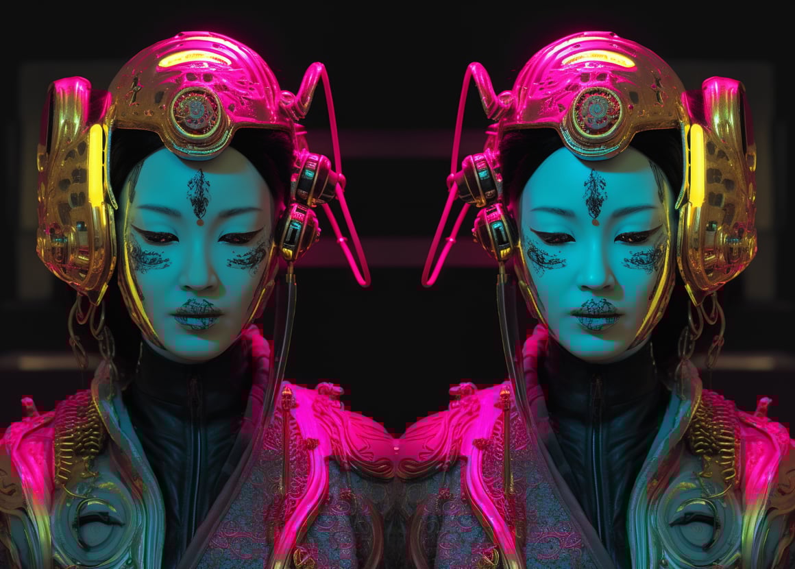 Neon Geisha: Mid-Journey Robotic Transformation v5.1