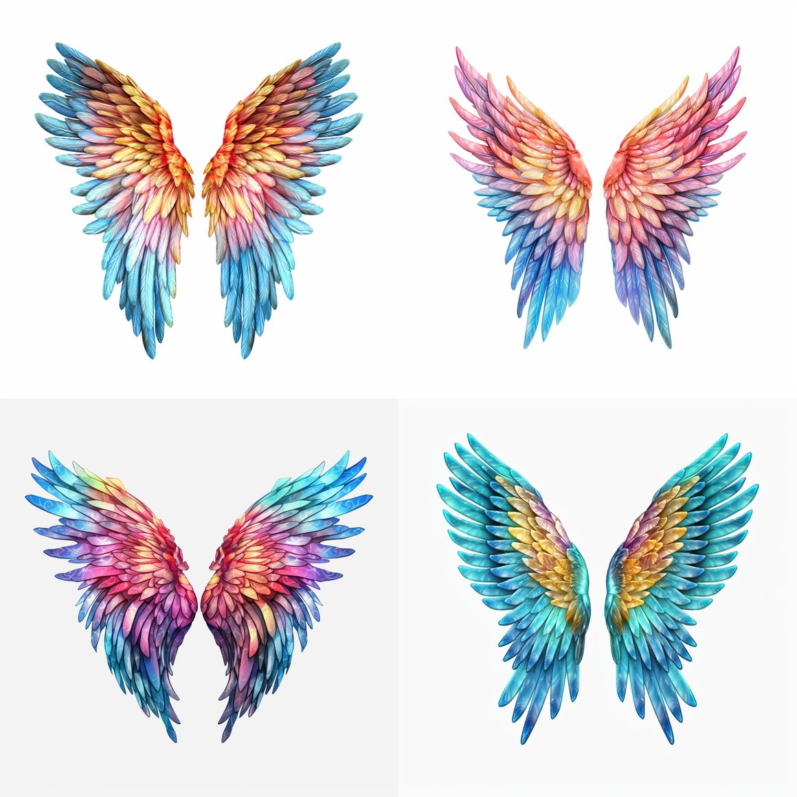 Extra-Long Angel Wings Cosplay Clipart in Mid-Journey Theme