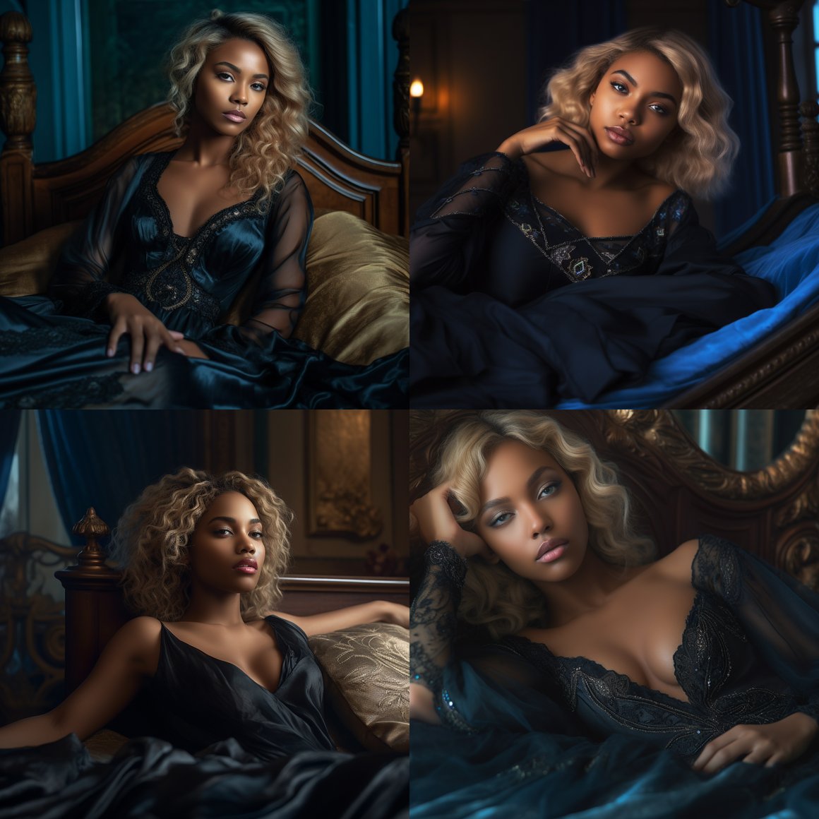 Midnight Elegance: A Surreal Fashion Interlude