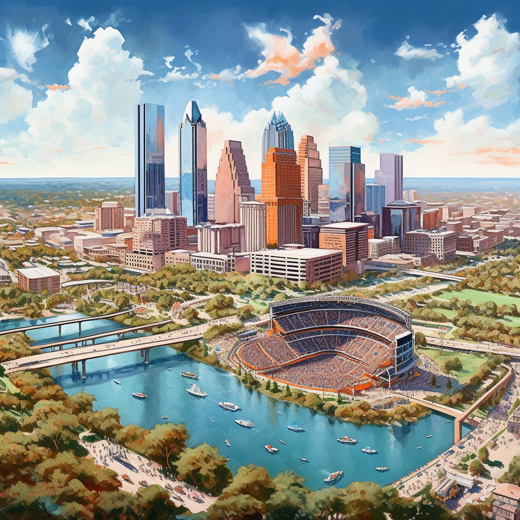 Detailed Glimpse into Austin's Breathtaking Skyline and Iconic Landmarks