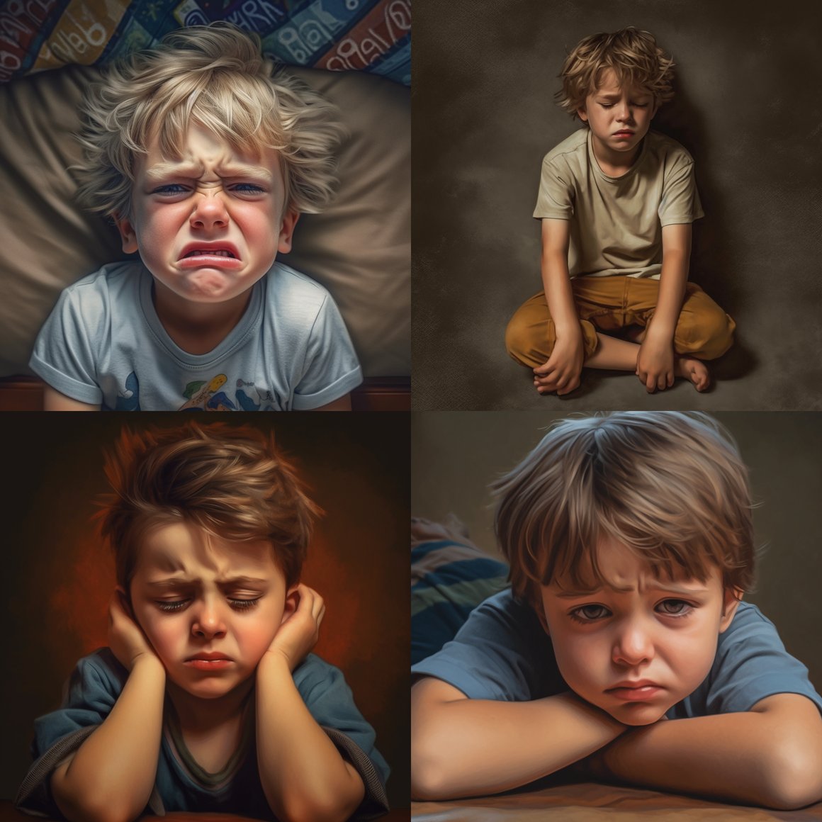 HD Hyperrealistic Illustration of a Child's Mid-Tantrum Meltdown