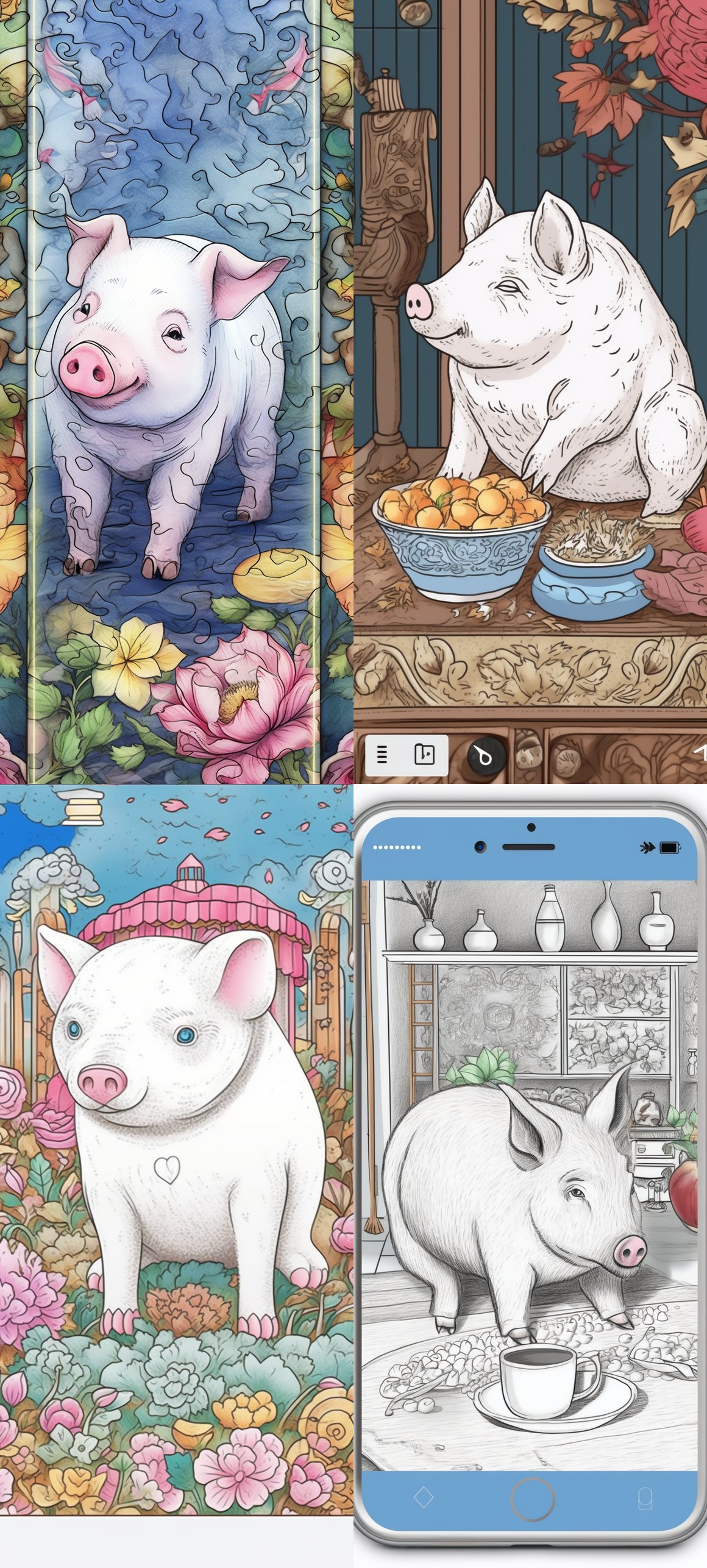 Hallyu Inspired Pig Coloring Book App Exploration