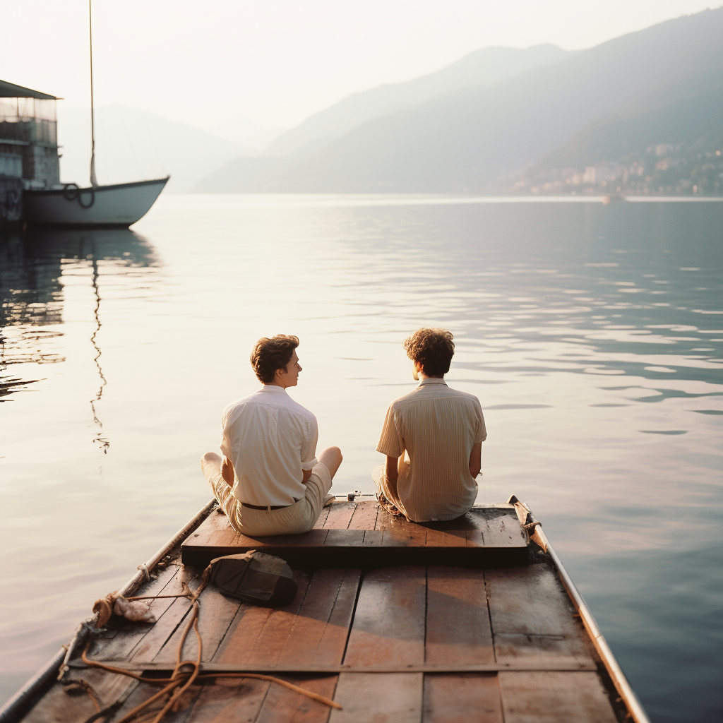 Chilling by Lake Como with Timothee Chalamet