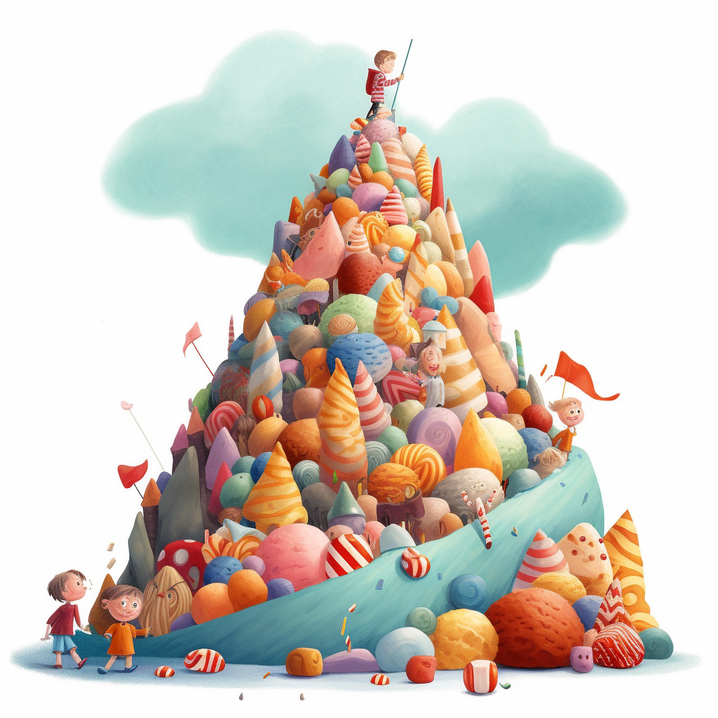 Sugar Peak Adventure: A Sweet Mid-Journey Scene