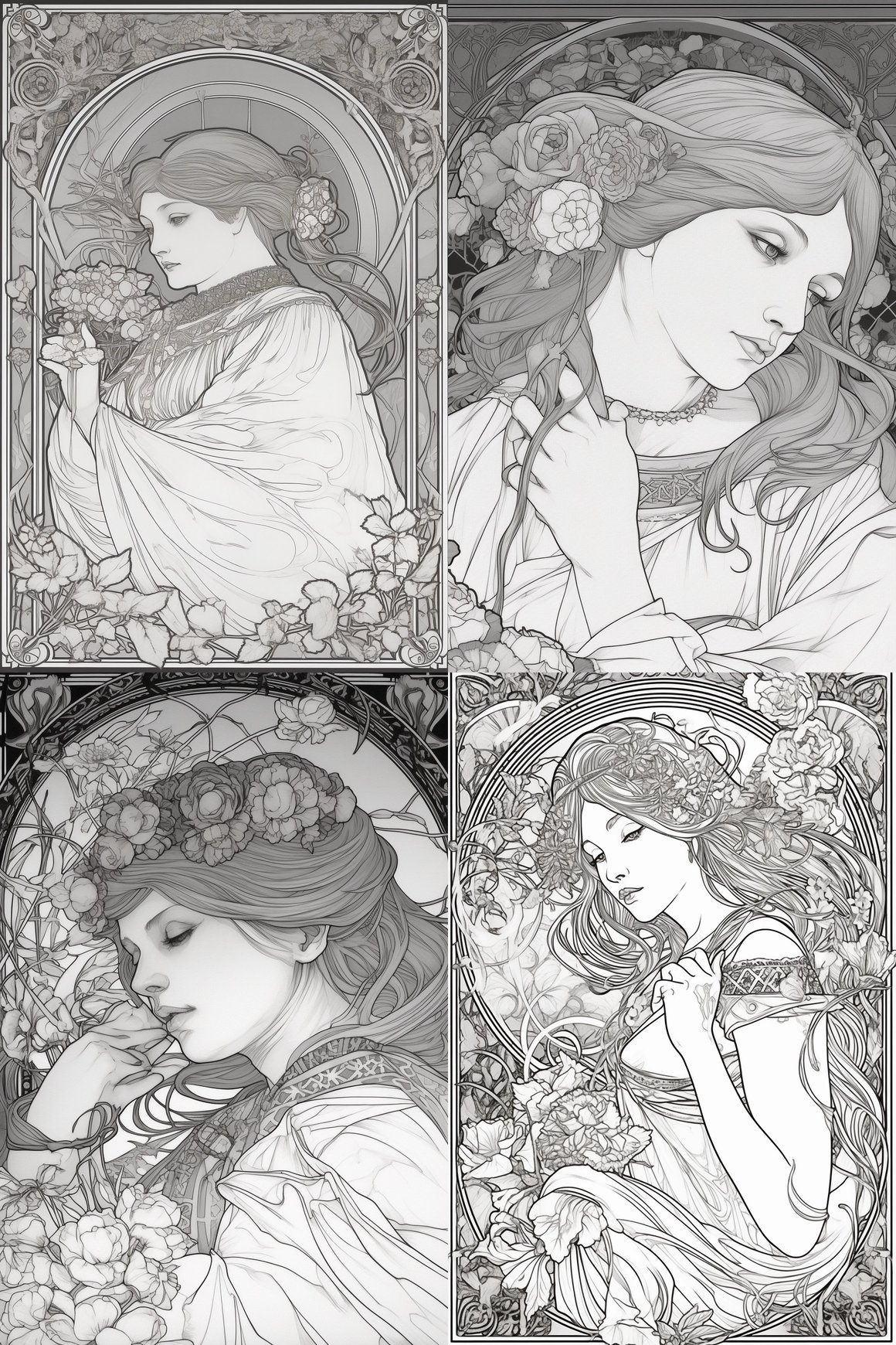 Art Nouveau Coloring Challenge: Alphonse Mucha Poster