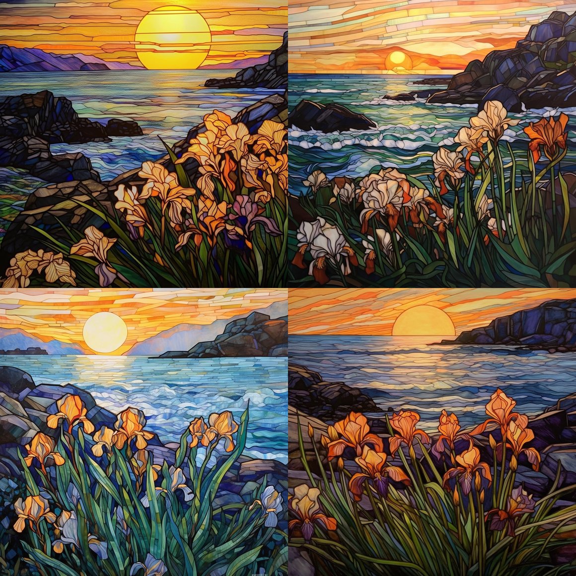 A Sunset Amidst Irises & Stained Glass - Version 5.1