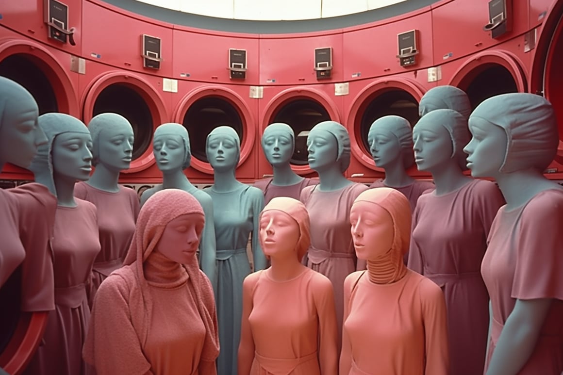 A Surreal Journey through 1980's American Laundromat in Colour and Monochrome