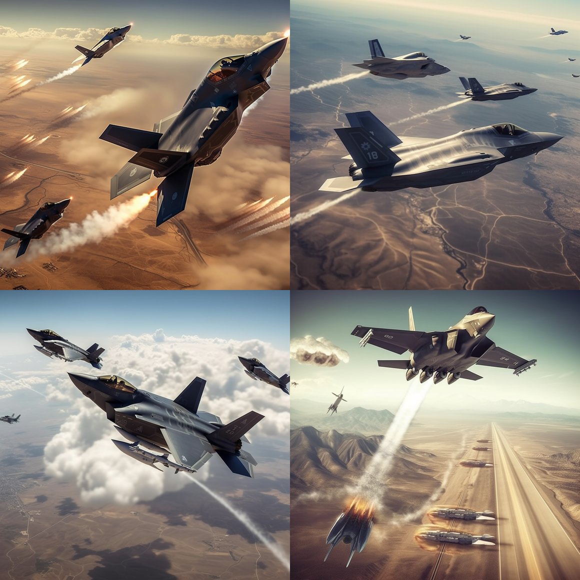 Midflight Combat: F-35 and F-15s in Action
