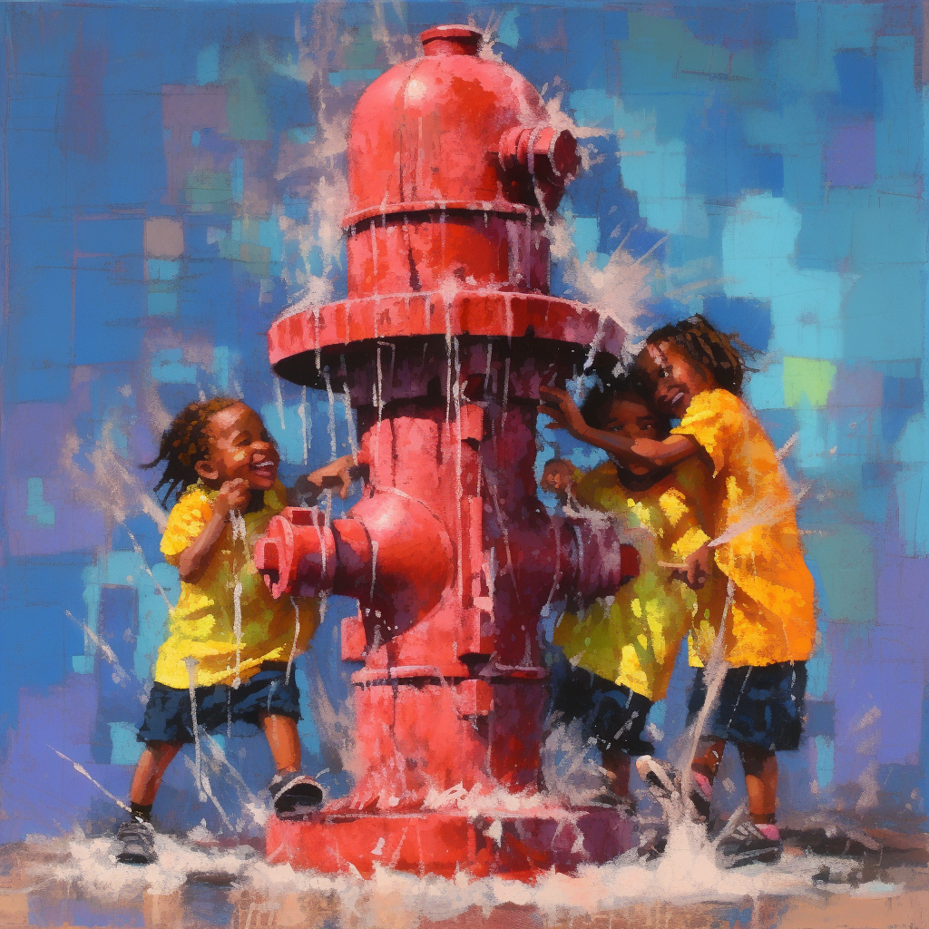 Summer Joy: African American Kids and the Red Hydrant