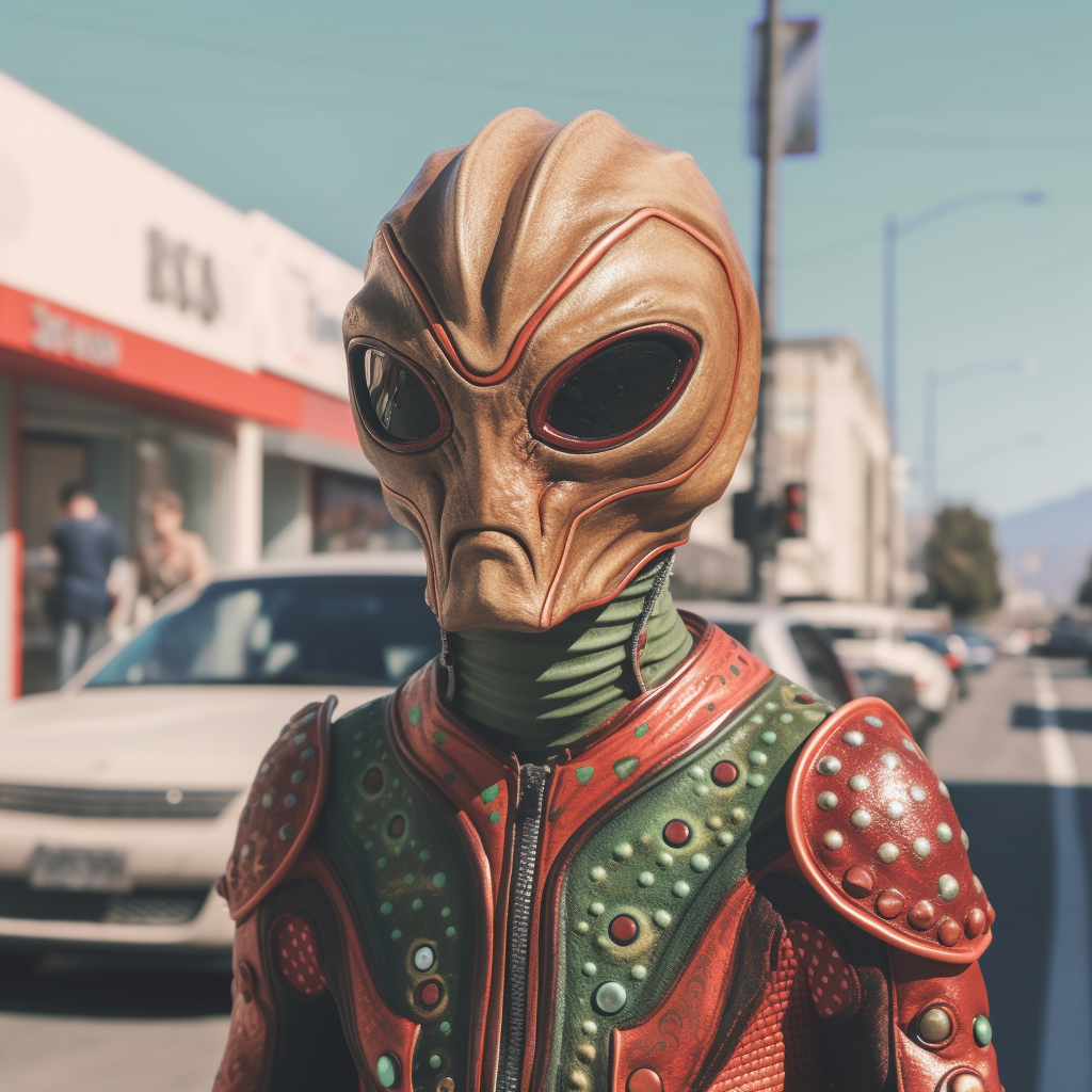 Retro Sci-fi Encounter: Alien Superhero Spotted in LA