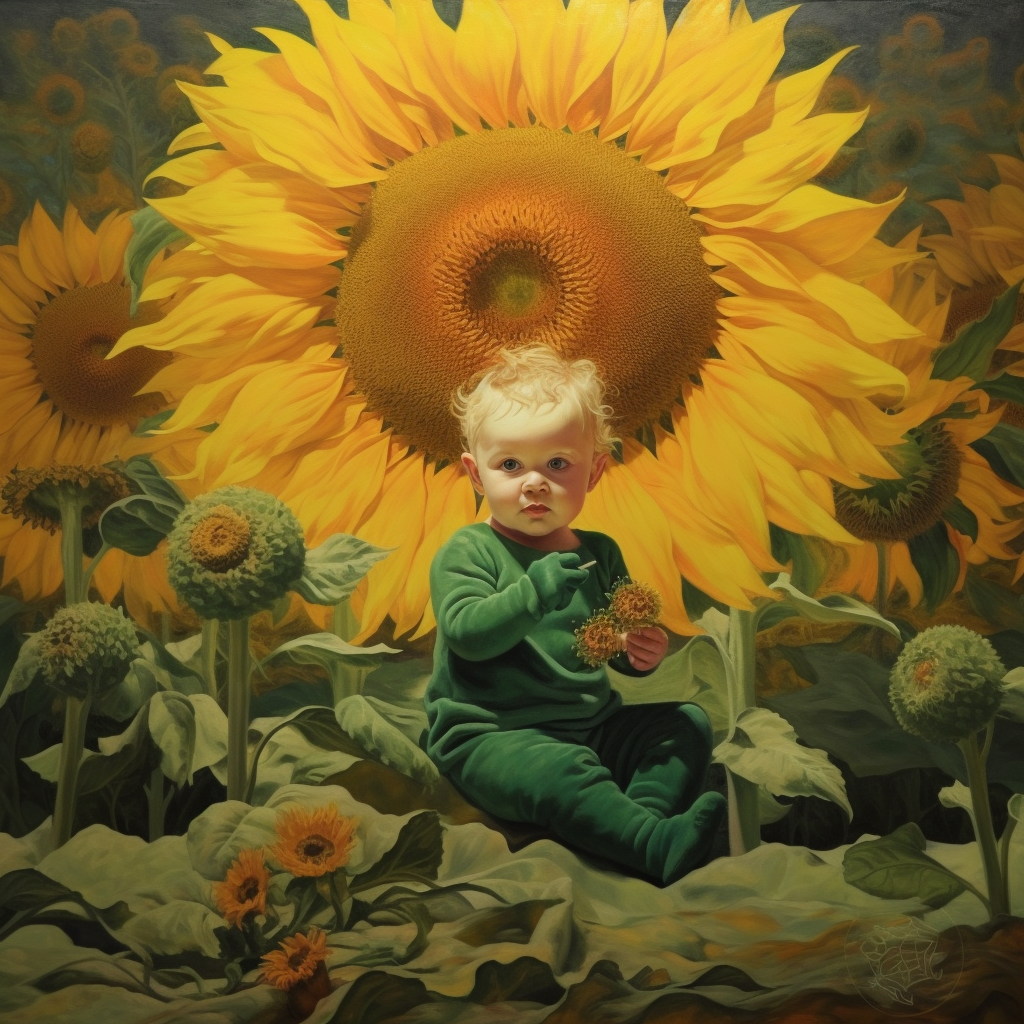 Sunflower Blossom: A Blending of Innocence and Art