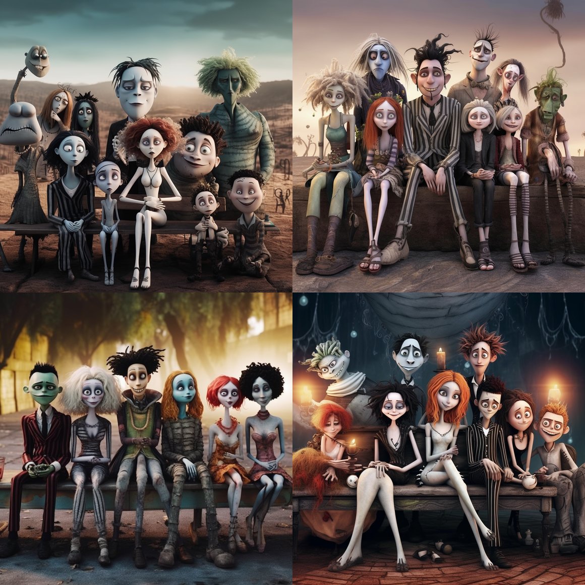 A Tim Burton Dream: Young Adults in a Whimsical Interlude