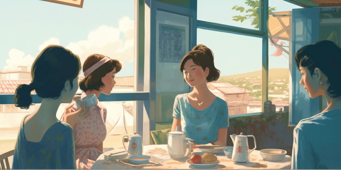 Summer Soiree: Korean Homemakers in Sky Blue Ambiance