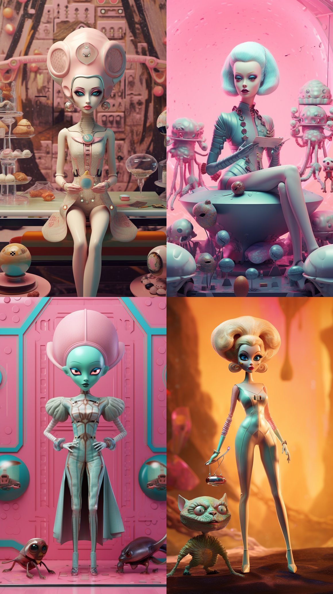 Retro-Futuristic Barbie's Intergalactic Journey