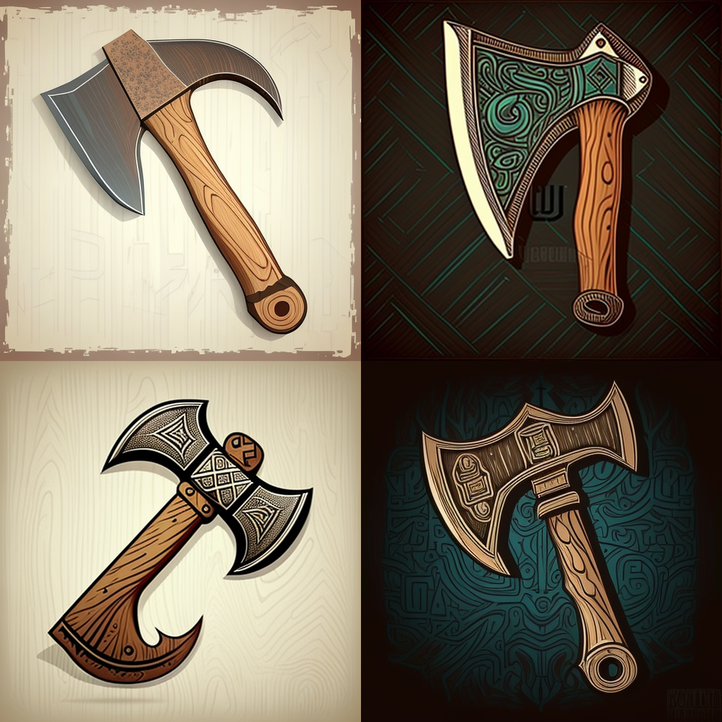 Hand-drawn Dwarven Axe: Mid-Journey Artistic Prompt