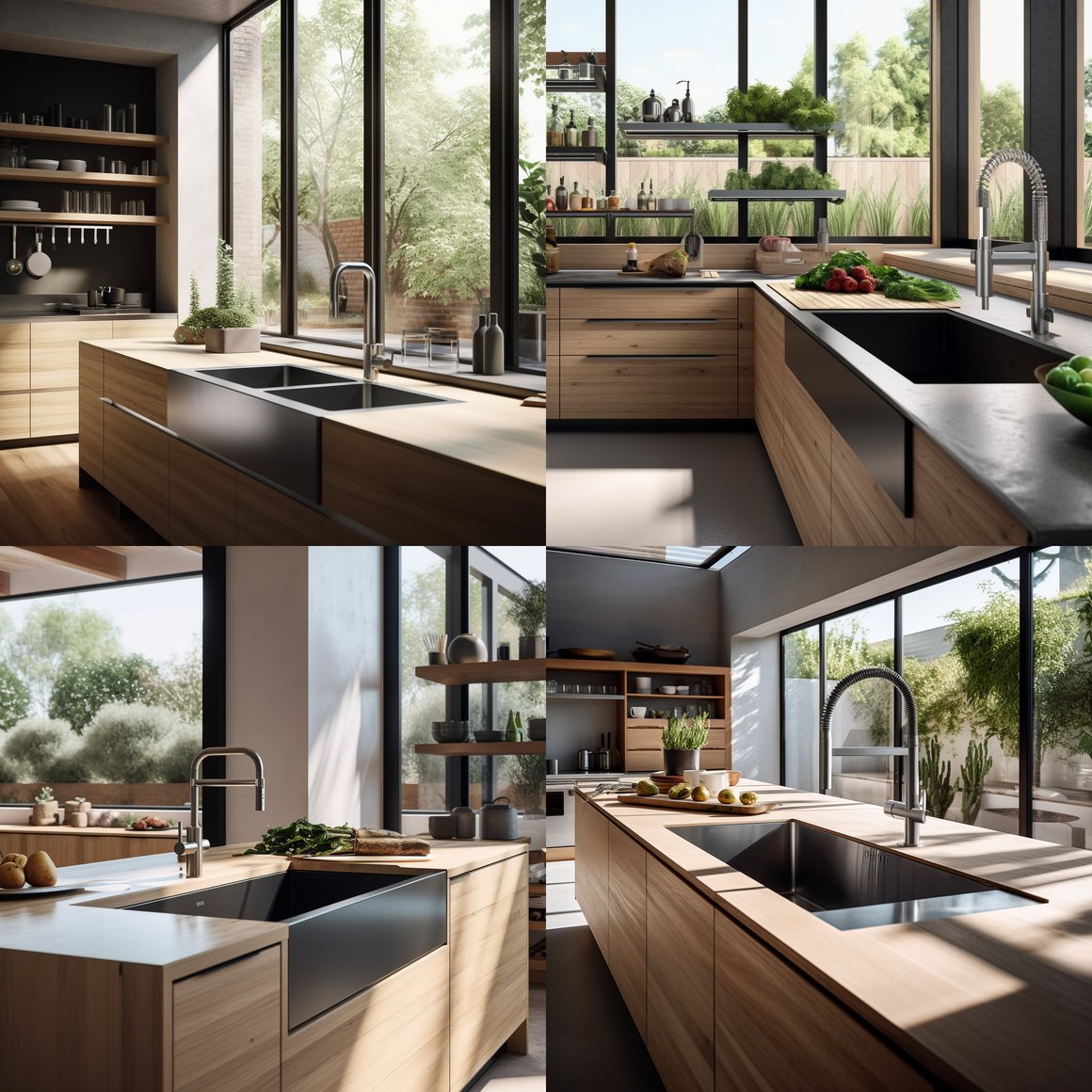 Sunny Midday in a Modern Farmhouse Kitchen