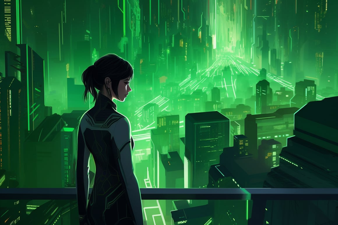 Neo-Noir Cybernetic Metropolis: A Hydroponic Haven