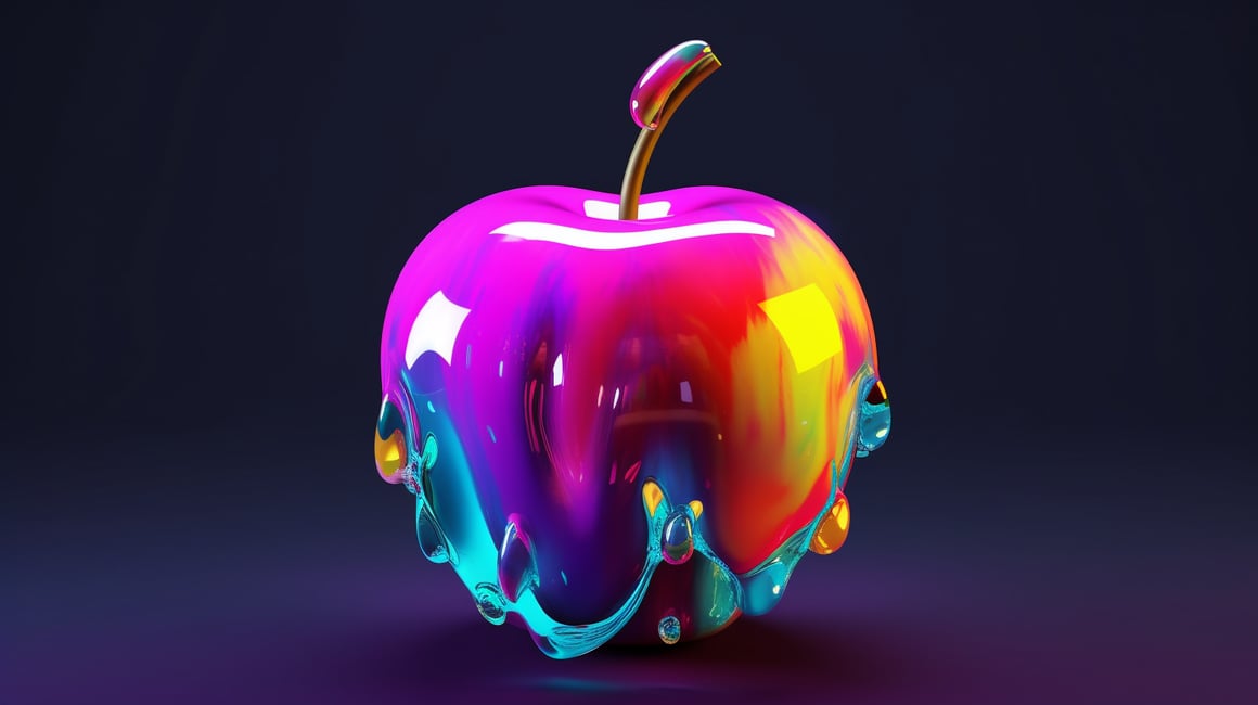 Midway Creation of 3D Holographic Glass Candy Apple Logo