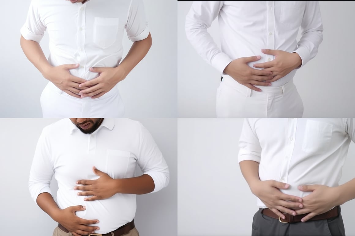 Mid-Trip Agony: Man Struggling With Stomach Pain