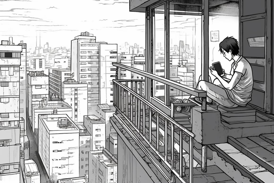 Retro Anime Rendezvous: A Skyscraper Interlude