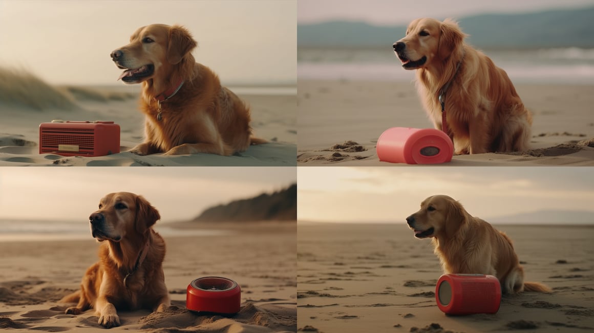 A Stylized Golden Retriever Adventure