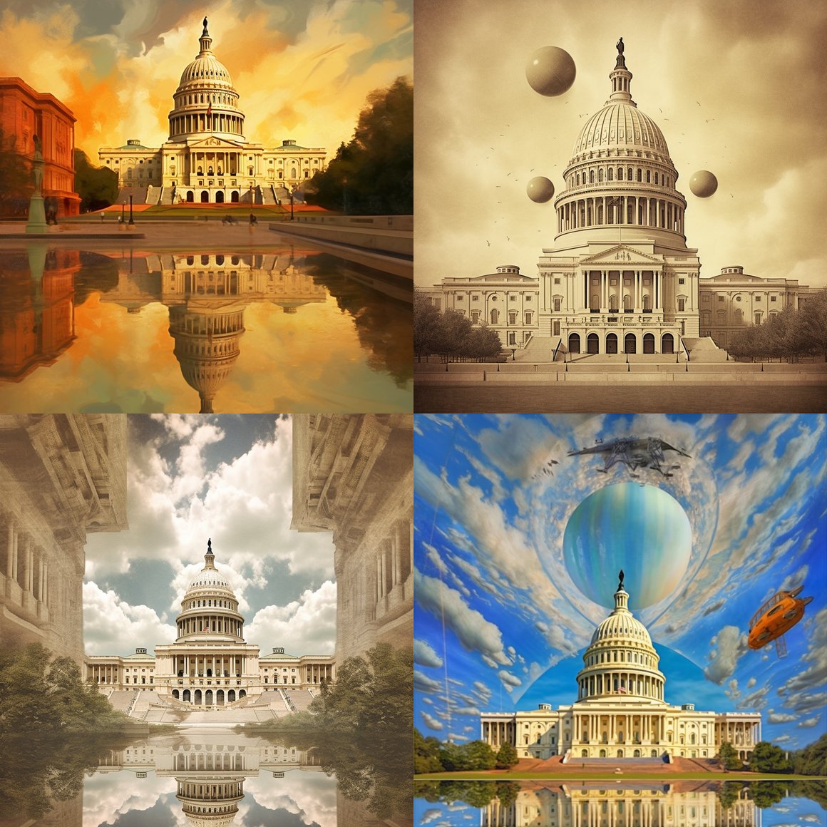 A Surrealist Journey through Washington DC in Salvador Dali's Perspective